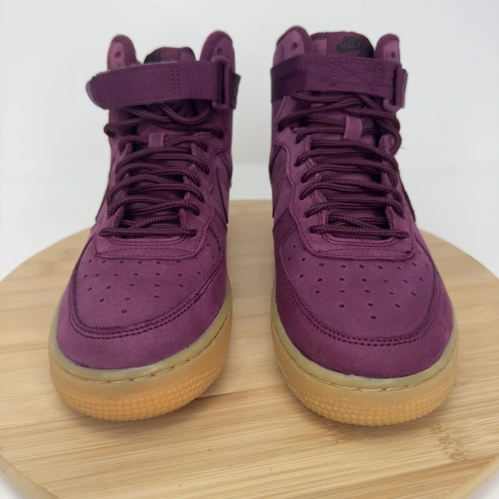 Nike Air Force 1 High WB GS Shoes Kids Size 6Y‎ Purple Bordeaux 922066-600